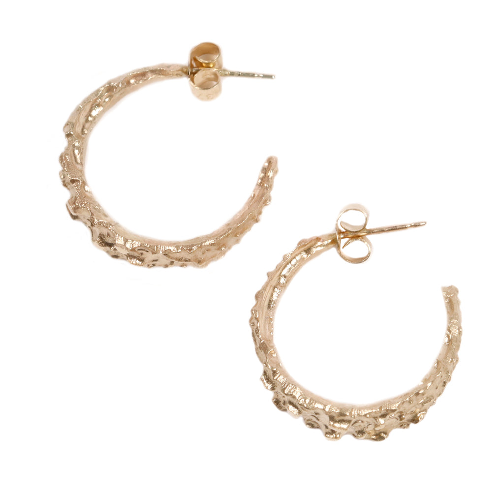 9ct Fairtrade Yellow Gold Molten Ear Hoops