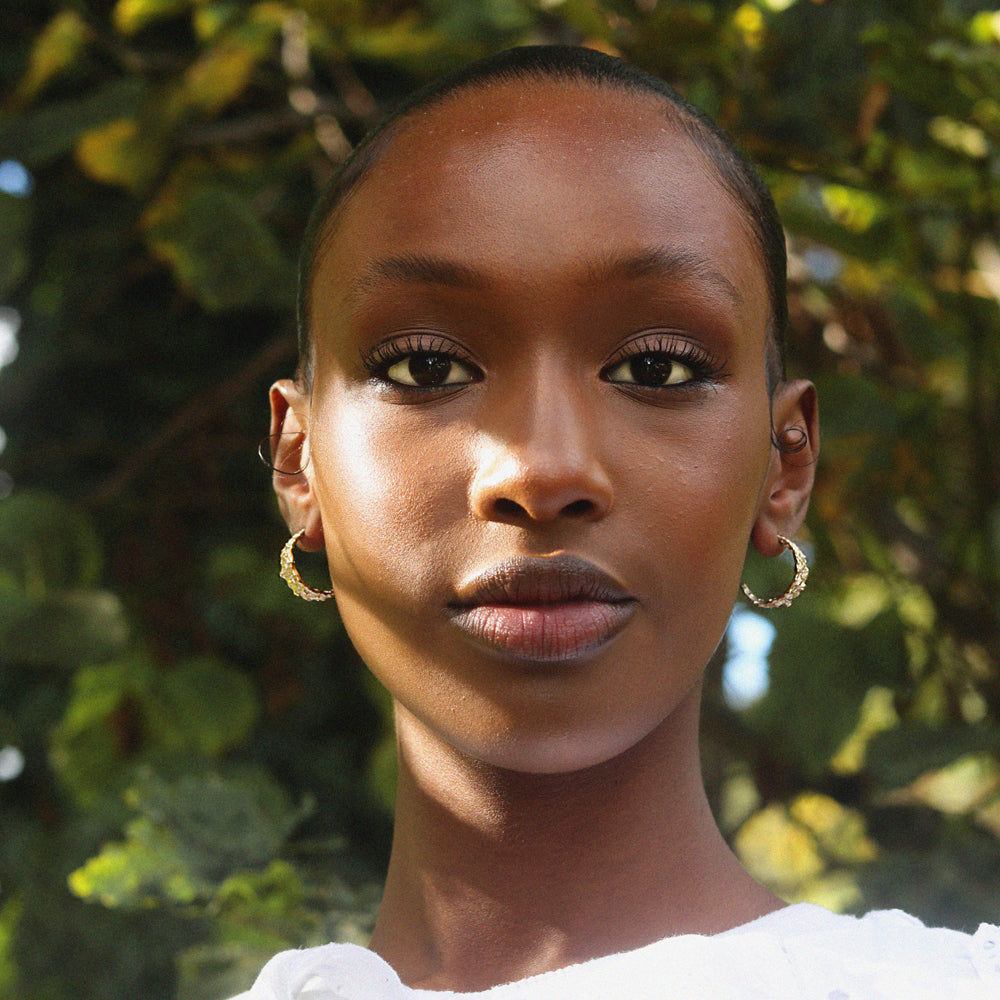 9ct Fairtrade Yellow Gold Molten Ear Hoops