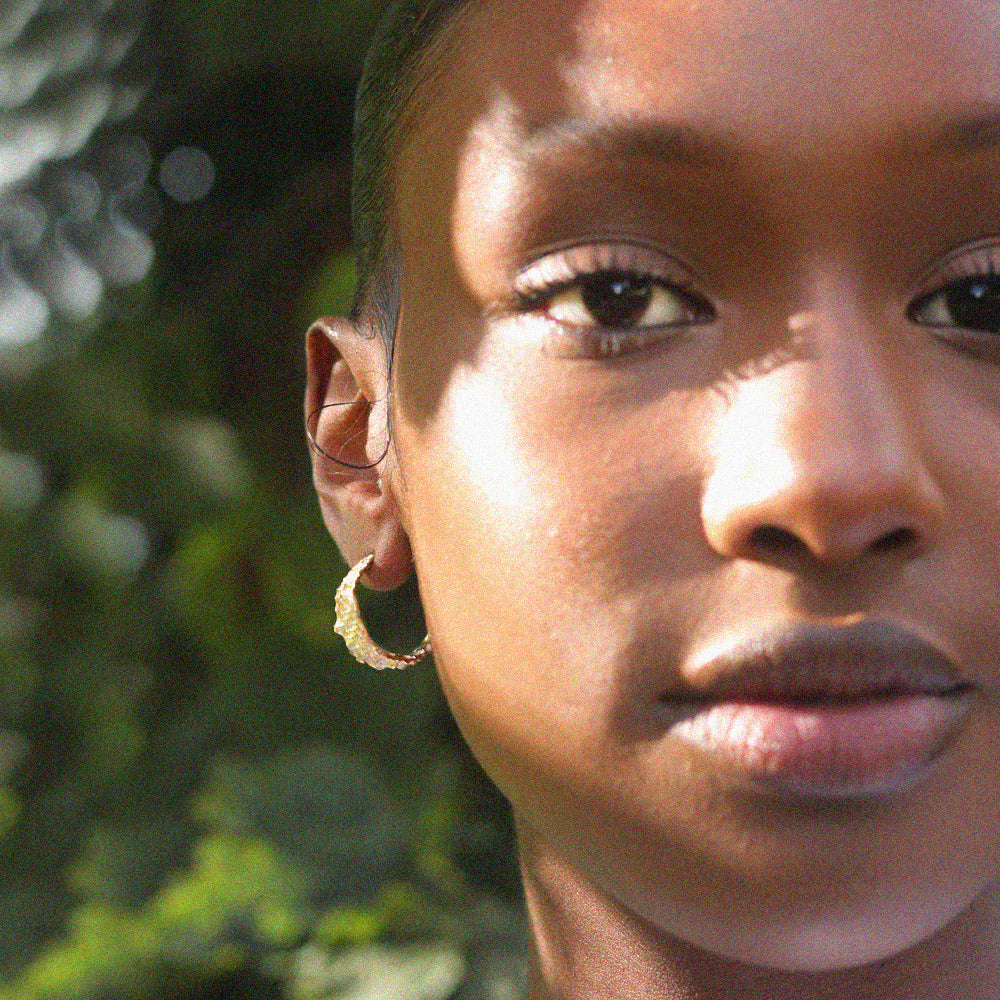 9ct Fairtrade Yellow Gold Molten Ear Hoops