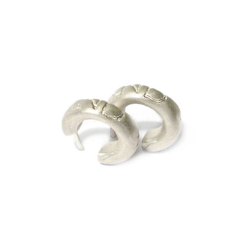 Diana Porter etched on and on silver hoop earrings