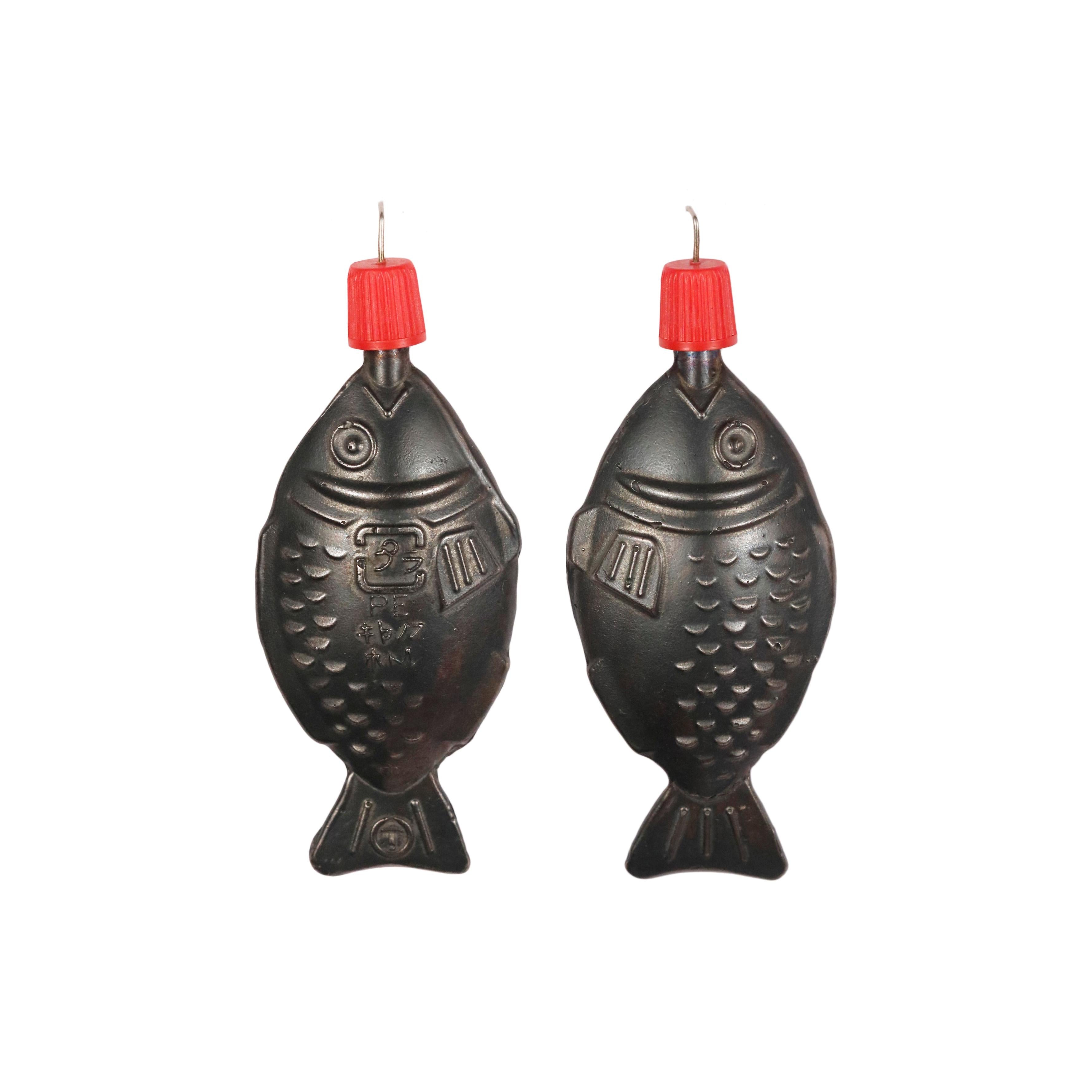 Ailsa Morrant Large Oxidised SIlver Koi Drop Earrings