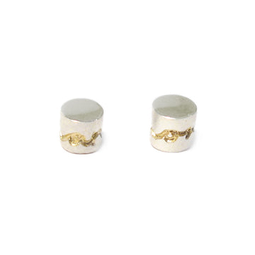 Diana Porter Contemporary Jewellery Frosted bead earring etched in gold
