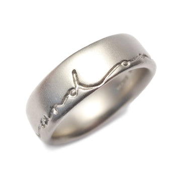 18ct Fairtrade White Gold 'on and on' Mid Width Ring