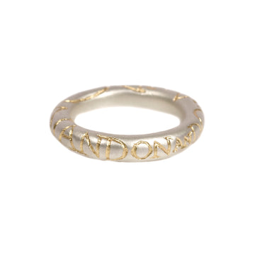 Silver Round Ring Etched 'ON AND ON'