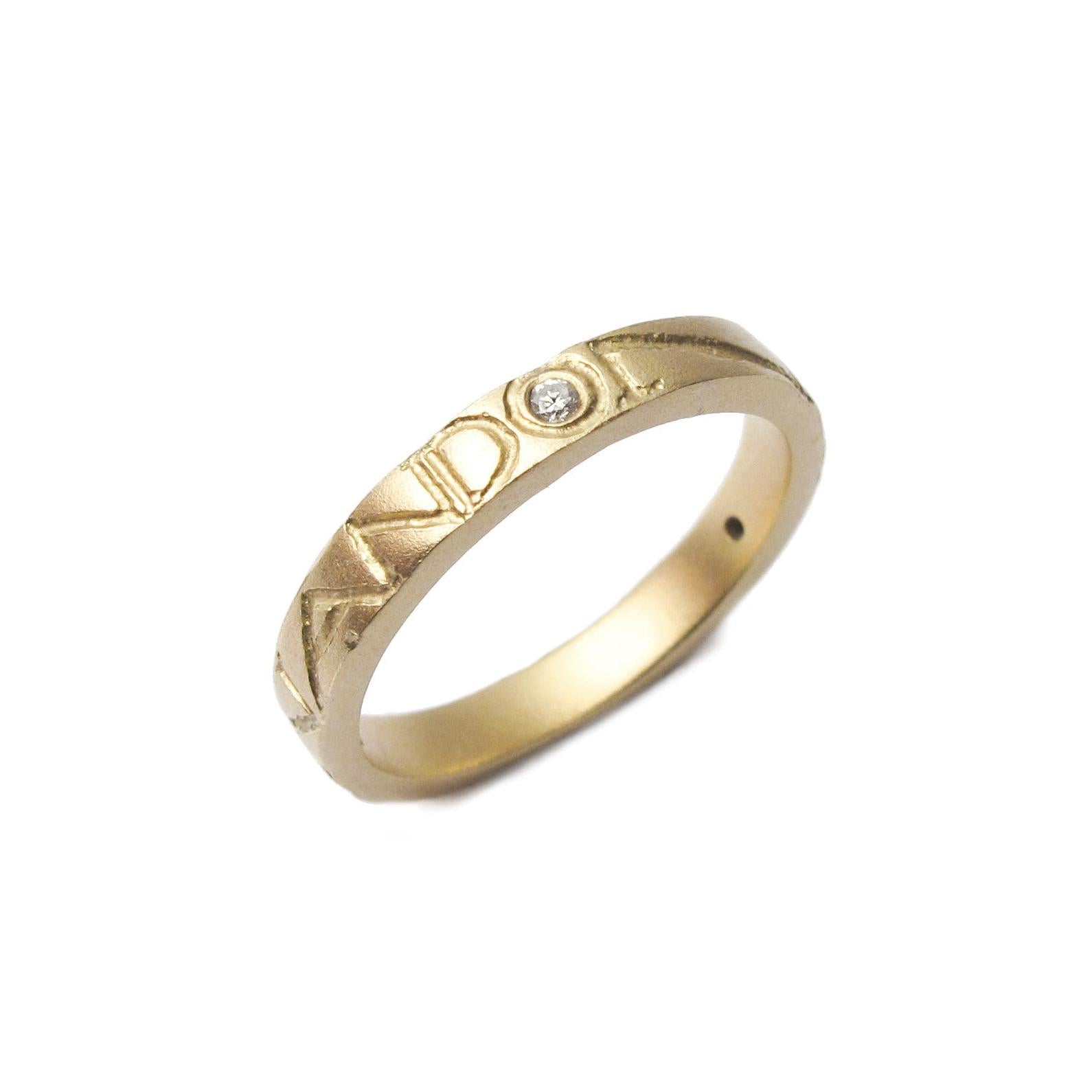 Diana Porter yellow gold etched on and on diamond wedding ring