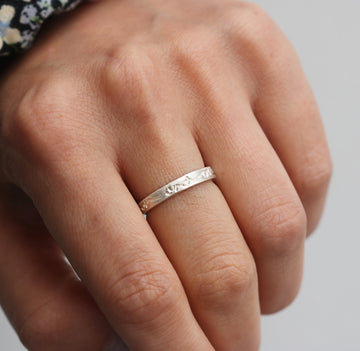 Narrow Silver Square 'on and on' Ring