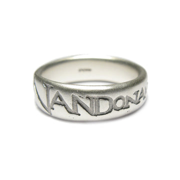 Diana Porter etched on and on mens silver ring