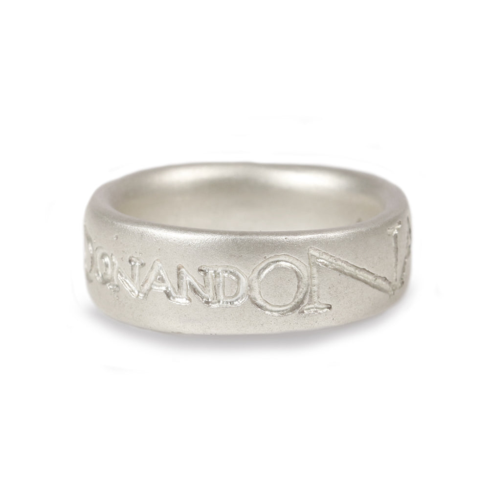 Silver Undulating 'ON AND ON' Ring