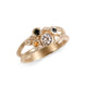 9ct Fairtrade Yellow Gold Cluster Ring with Green Tourmaline, Diamond, Citrine and Topaz