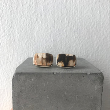 Alan K Thau Petrified Wood cufflinks