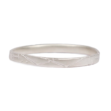 Wide Silver 'WISDOM OF LIFE' Bangle