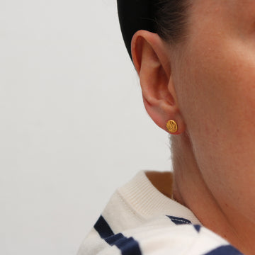 Becca Macdonald Gold Textured Ear Studs