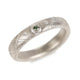 Bespoke - Silver Etch Ring with Personalised Words and Green Diamond
