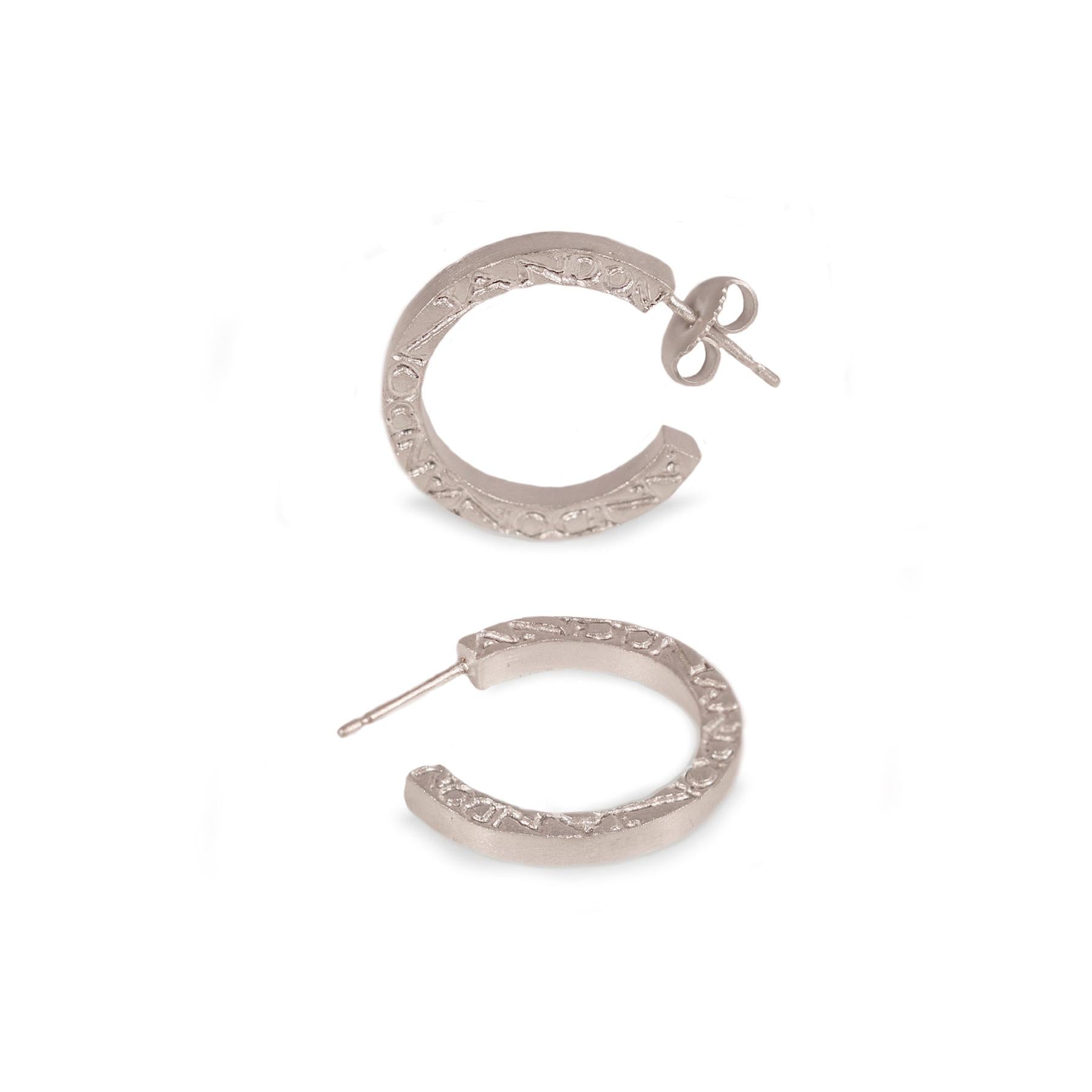 Silver Square 'ON AND ON' Hoop Earrings