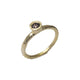 Outlet - Solitaire Gold Textured Ring with Brown Brilliant Cut Diamond