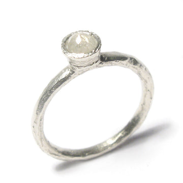 Diana Porter Jewellery unique rose cut diamond white gold engagement ring