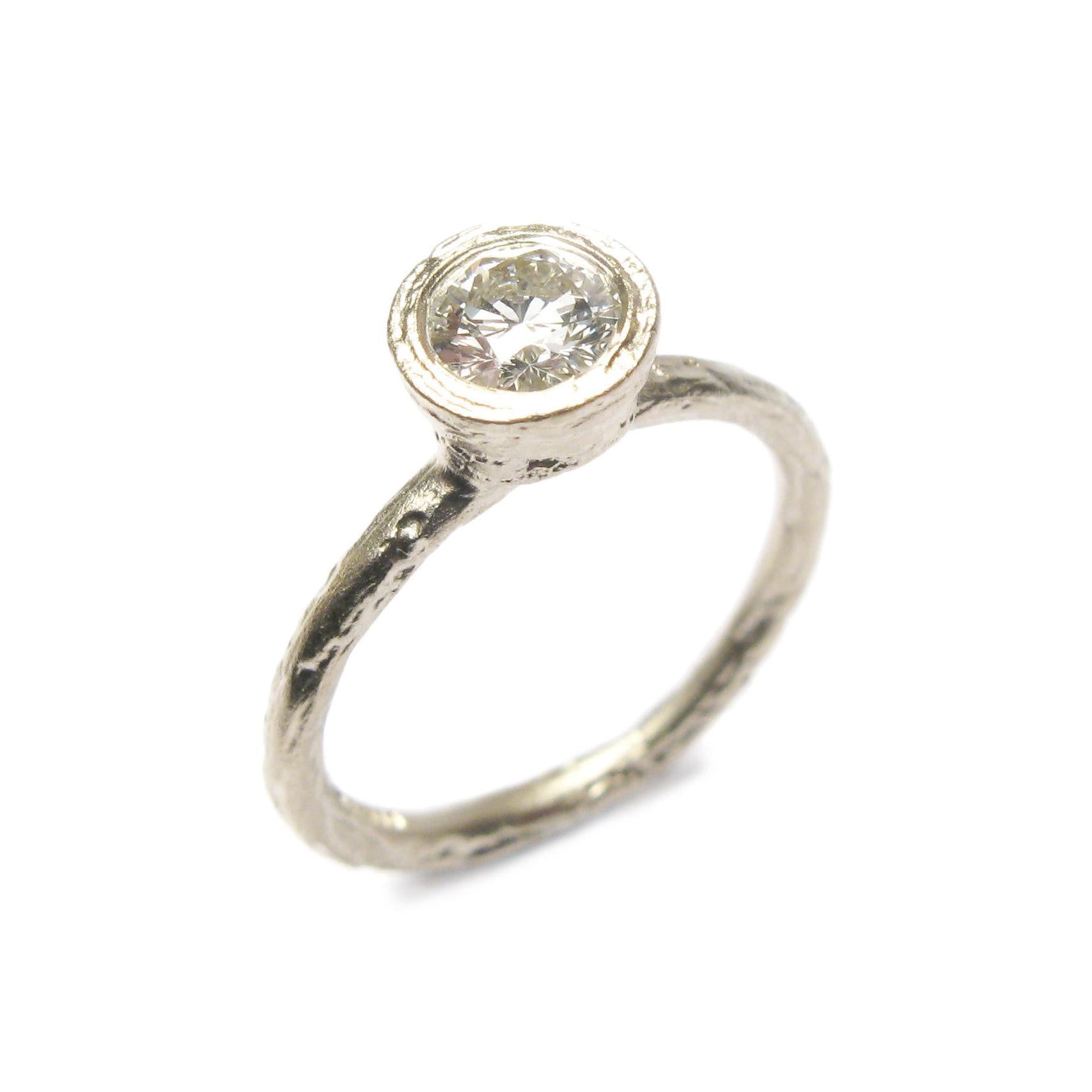 Solitaire White Gold Brilliant Cut Diamond Engagement Ring