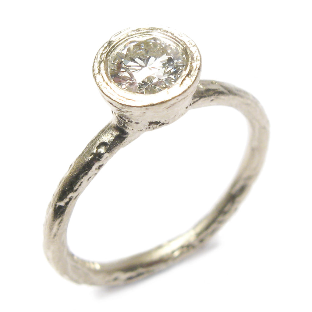 Solitaire White Gold Brilliant Cut Diamond Engagement Ring