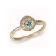 Yellow Gold Textured Ring with Seafoam Tourmaline and Ethical Diamonds