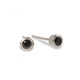 Silver Ear Studs with Black Diamonds