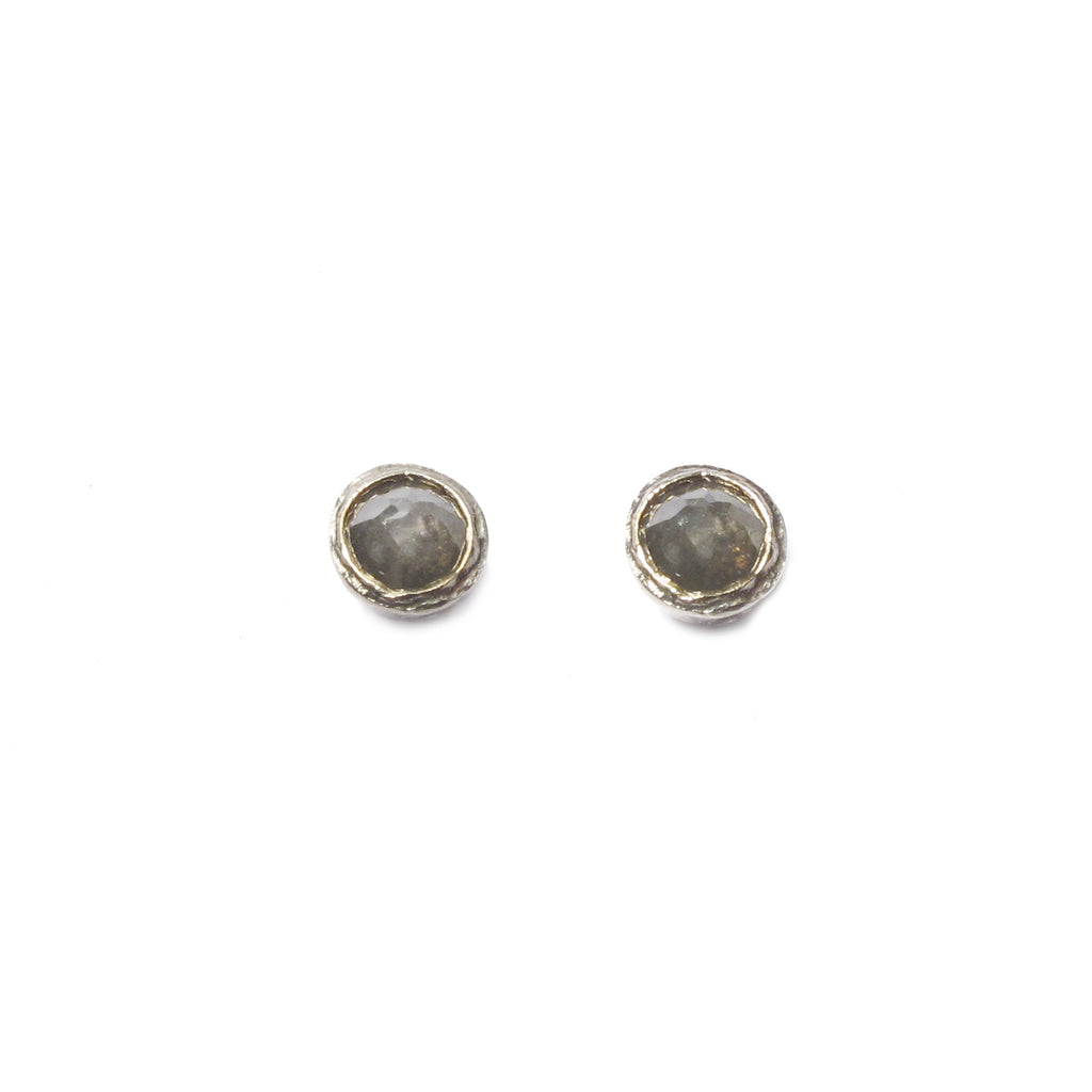 Diana Porter Jewellery modern rose cut diamond white gold studs