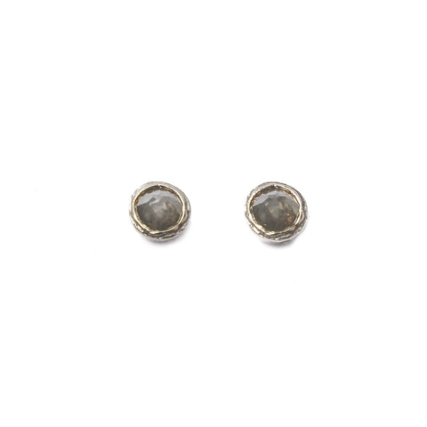Diana Porter Jewellery contemporary rose cut diamond white gold earrings studs