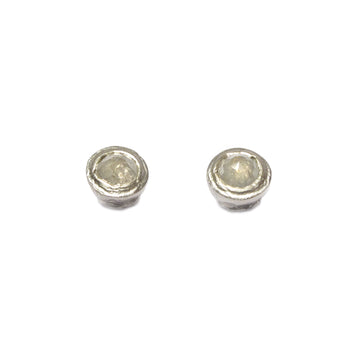 Diana Porter Jewellery contemporary rose cut diamond white gold earrings studs