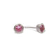 Silver and Pink Sapphire Etched Ear Studs