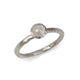 White Gold Textured Ring Set with Icy White Rose Cut Diamond