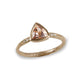 Yellow Gold Modern Ring with Pink Trillion Cut Morganite and Diamonds