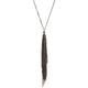 Outlet Claudia Milic Long Tassel Necklace in Black Rhodium plate