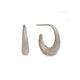 Silver 'Strata' Curved Half Hoop Earrings