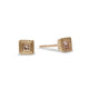 Fairtrade Gold Square Ear Studs with Champagne Diamonds