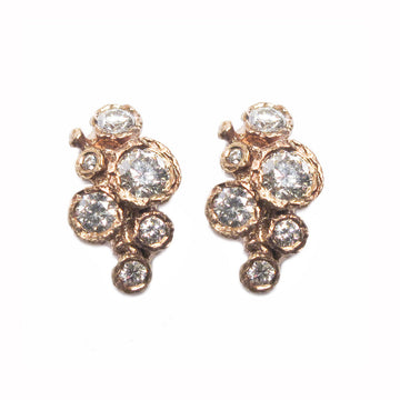 Diana Porter Jewellery modern diamond rose gold earrings