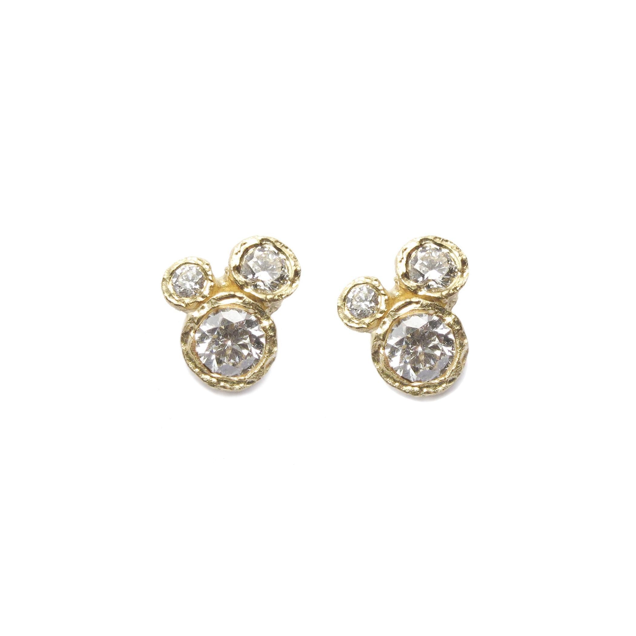 Diana Porter Jewellery contemporary yellow gold diamond earrings