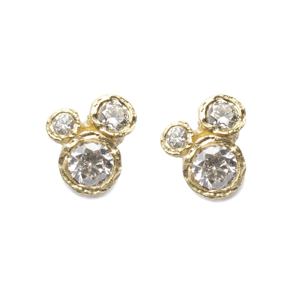 Diana Porter Jewellery contemporary yellow gold diamond earrings