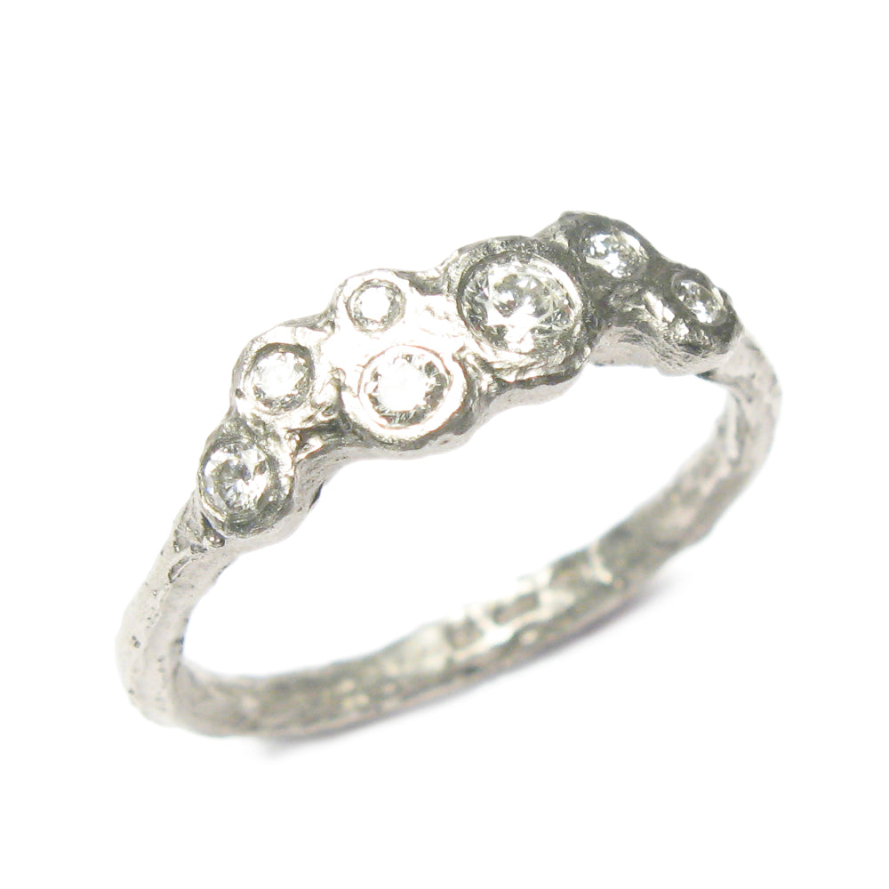 9ct Fairtrade White Gold and Seven Diamond Ring