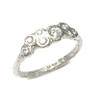 9ct Fairtrade White Gold and Seven Diamond Ring