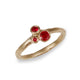 9ct Fairtrade Yellow Gold Ring Set With a Trilogy of Rubies