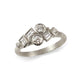 White Gold Textured Cluster Ring with Diamonds