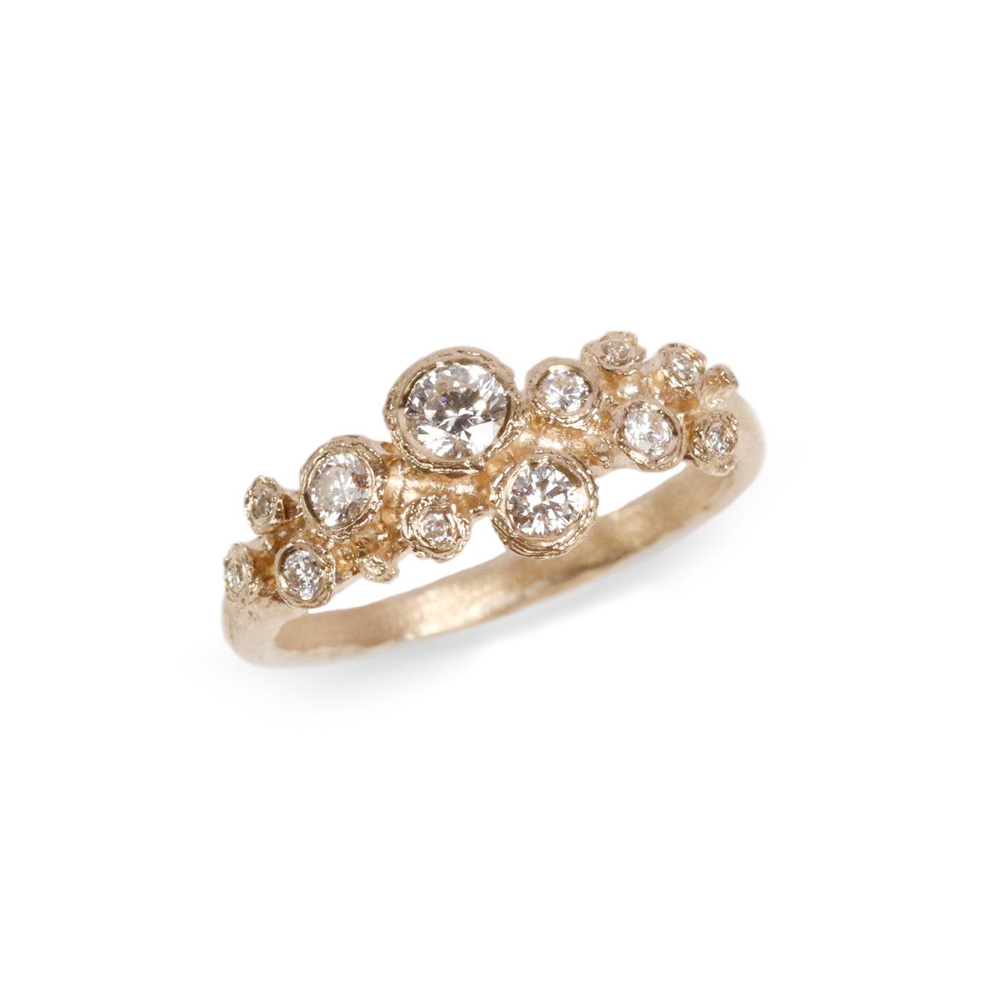 9ct Fairtrade Yellow Gold Multiset Ring with Twelve Diamonds