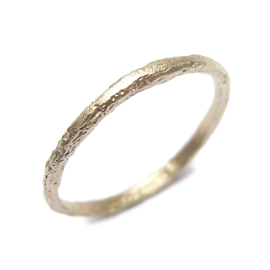 Tiny 18ct Fairtrade Textured White Gold Ring
