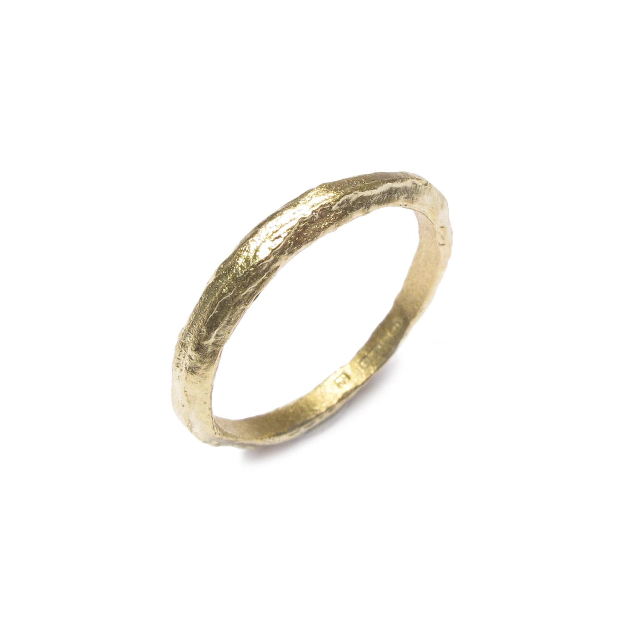 Slim, Textured 9ct Fairtrade White Gold Ring