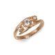 18ct Fairtrade Rose Gold Crossover Trilogy Ring set with Three Brilliant Cut Diamonds