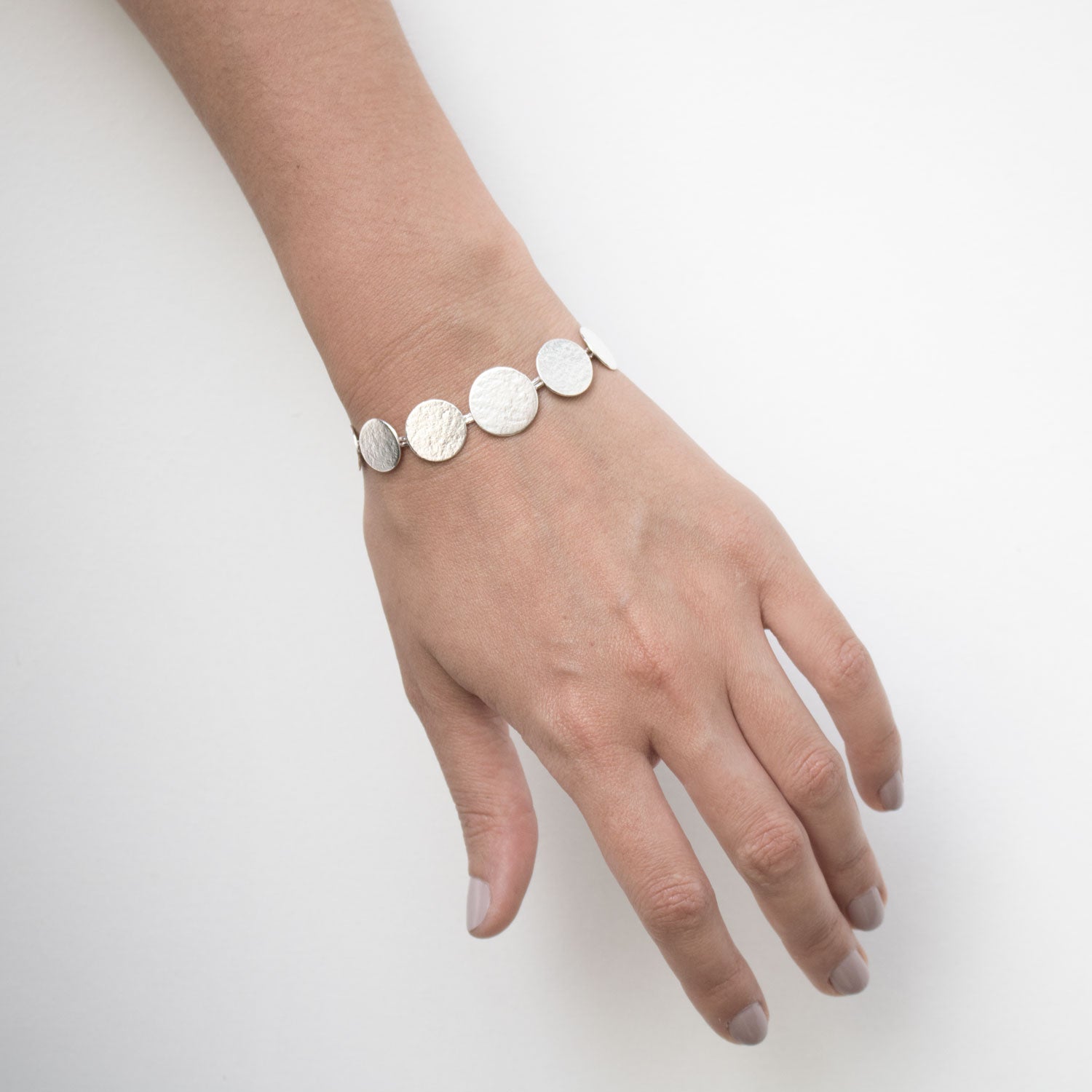 Cara Tonkin Paillette Silver Graduated Disc Bracelet