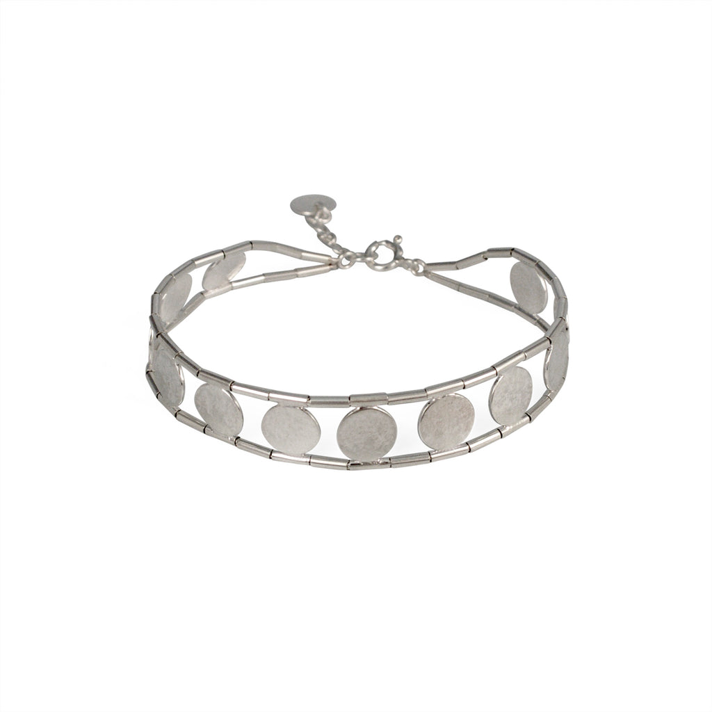 Cara Tonkin Paillette Silver Disc & Bead Bracelet