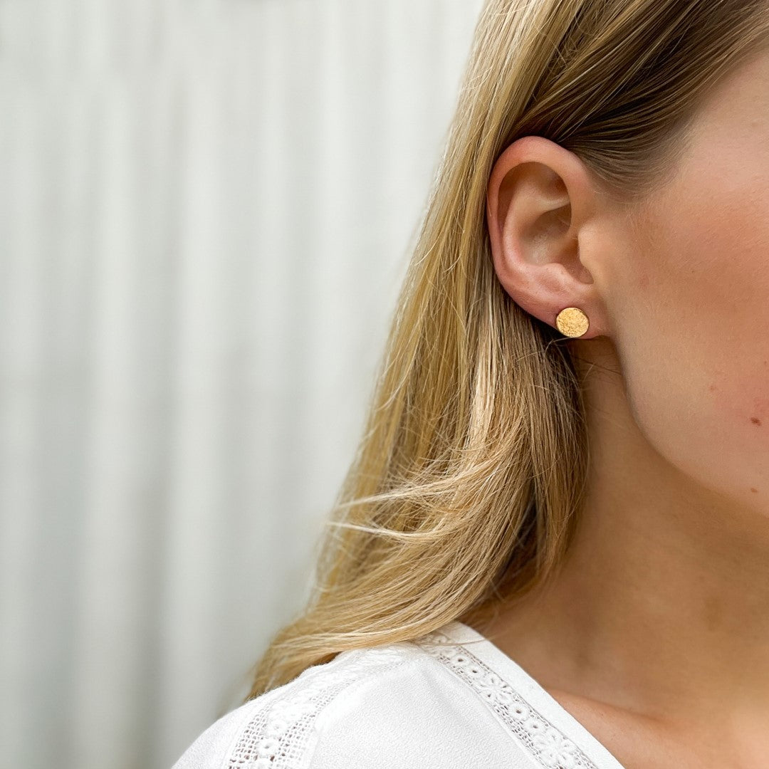 Cara Tonkin Paillette Gold Plate Medium Stud Earrings