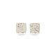 Mim Best Silver Stamped Square Studs