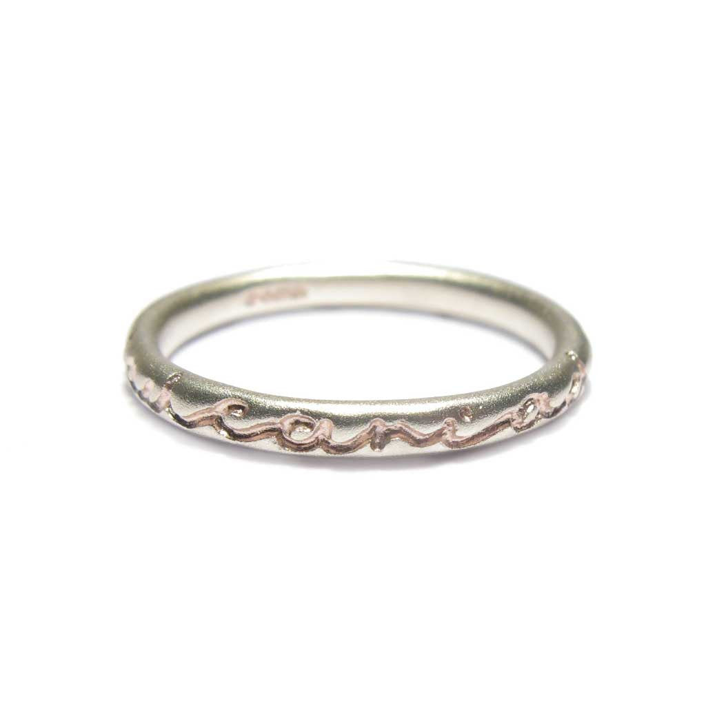 Diana Porter Jewellery bespoke commission silver etched ring