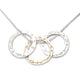Bespoke - Triple Silver Ring Necklace with Personalised Words in Gold